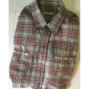 Ascend Mens Plaid Shirt L Pearl Snap Button Up Pockets